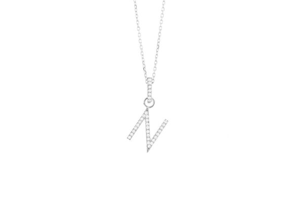0.10 ct. Diamond "N" Initial Pendant Necklace