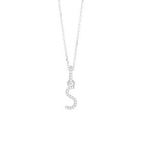 0.07 ct. Diamond "S" Initial Pendant Necklace