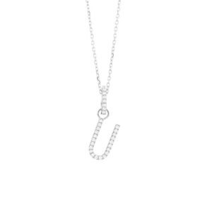 0.08 ct. Diamond "U" Initial Pendant Necklace