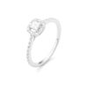0.24 ct. Engagement Ring with Princess Cut Diamond in 14K White Gold