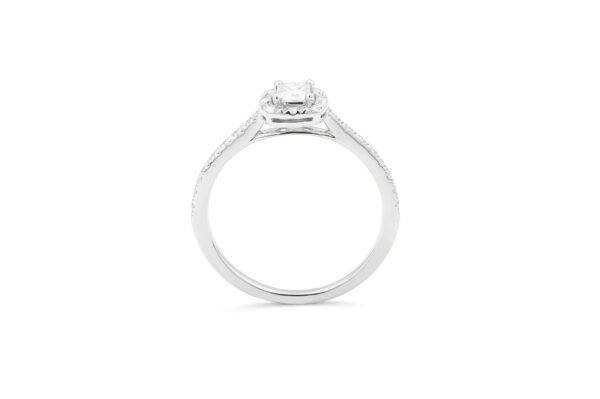 0.24 ct. Engagement Ring with Princess Cut Diamond in 14K White Gold