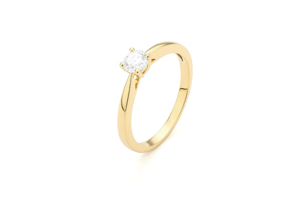 0.30 ct. Round Brilliant Engagement Ring in 18K Yellow Gold