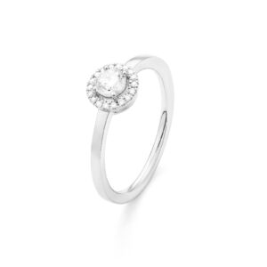 0.40 ct. Halo Round Brilliant Engagement Ring in 14K White Gold
