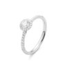 0.51 ct. Engagement Ring with Round Cut Diamond in 14K White Gold