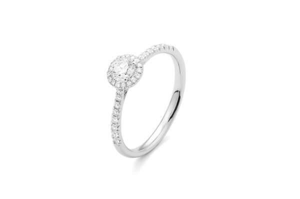 0.51 ct. Engagement Ring with Round Cut Diamond in 14K White Gold