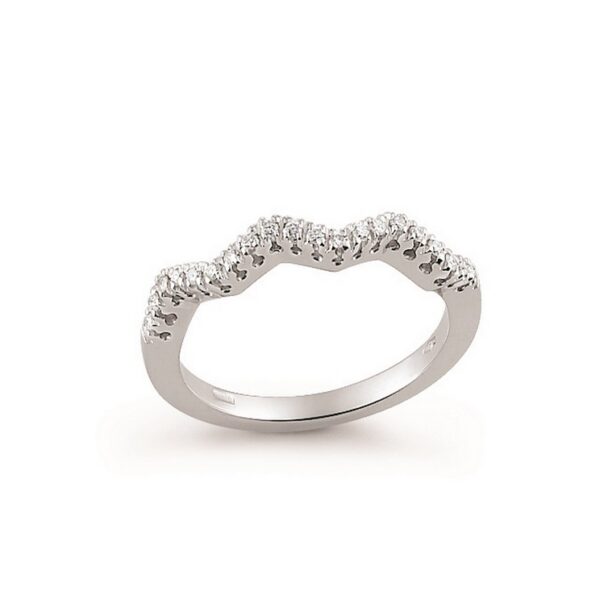 Zigzag Diamond Ring in 18K White Gold