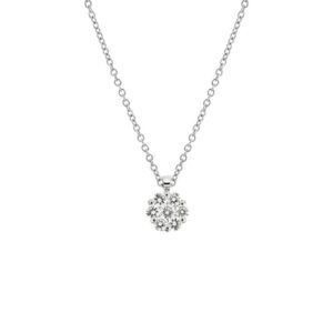 0.11 Carat Pave Diamond Pendant Necklace in 18K White Gold