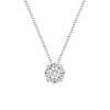0.37 Carat Halo Diamond Pendant Necklace in 18K White Gold
