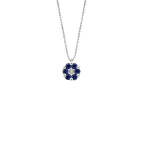0.20 Carat Sapphire Pendant Necklace in 18K White Gold