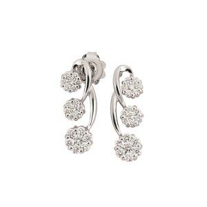 0.98 Carat Diamond Drop Stud Earrings in 18K White Gold
