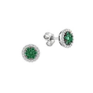 0.56 Carat Emerald Diamond Stud Earrings in 18K White Gold